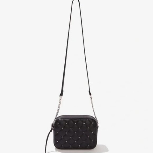 New Rebecca Minkoff Vegan Leather Studded Quilted Chain Crossbody Bag - Picture 3 of 6